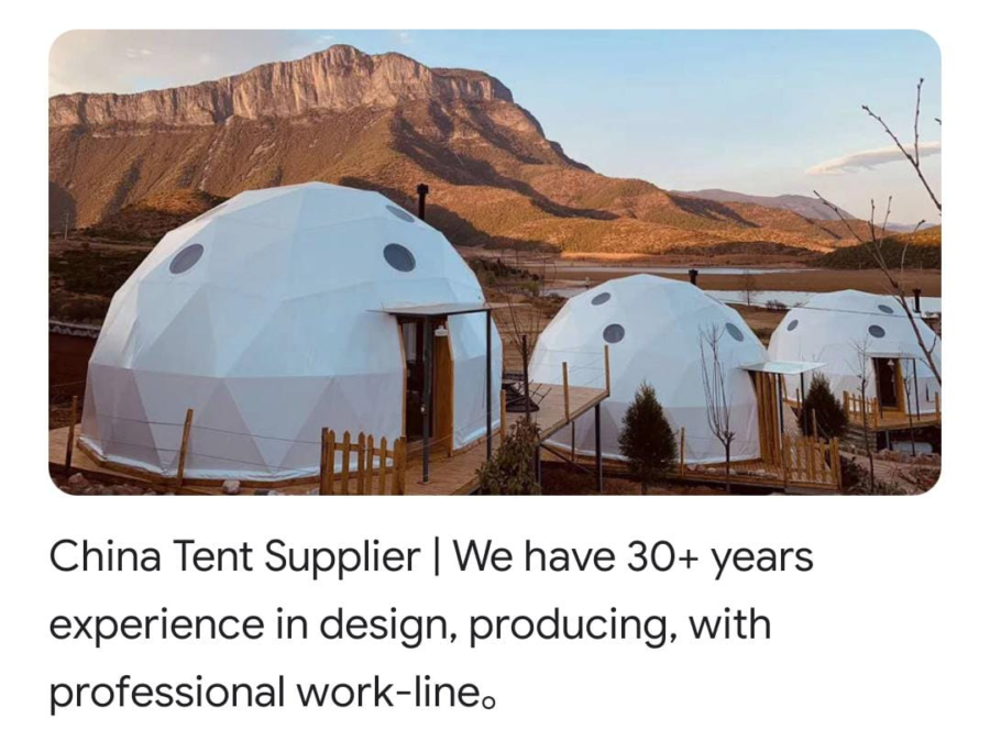 An Ad from an Experienced Chinese Tent Manufacturer
